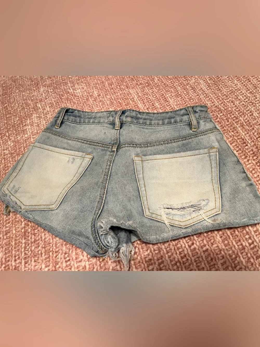 PacSun Light Blue Distressed Denim Shorts